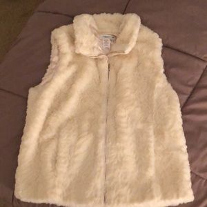 Ivory faux fur vest